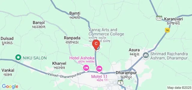 Shree Vanraj Arts and Commerce College, Dharampur Map