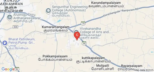 Vivekanandha Institute of Information and Management Studies for Women, Namakkal Map