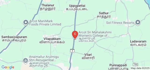 Arcot Sri Mahalakshmi Women's College, Villapakkam Map