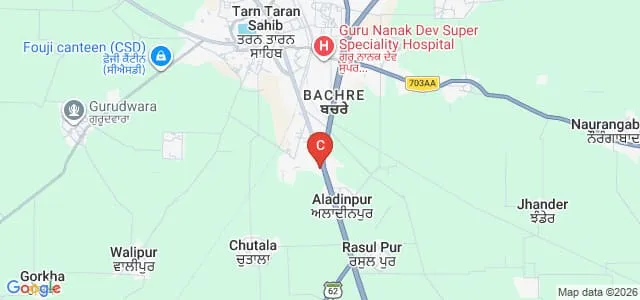 Majha College for Women, Tarn Taran Map