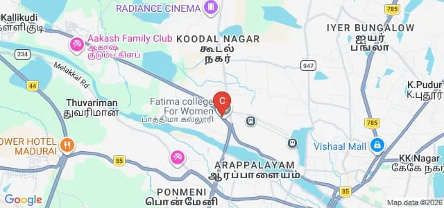 Fatima College, Madurai Map