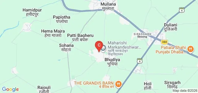 Maharishi Markandeshwar Institute of Medical Sciences and Research, Mullana Map