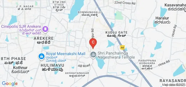 The Oxford College of Nursing, Bangalore Map