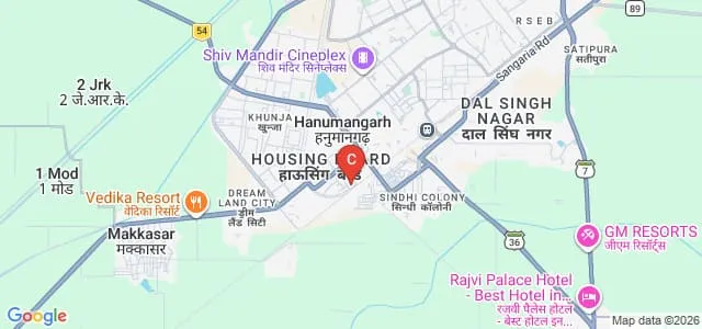 Shri Guru Nanak Khalsa Teacher Training College, Hanumangarh Map