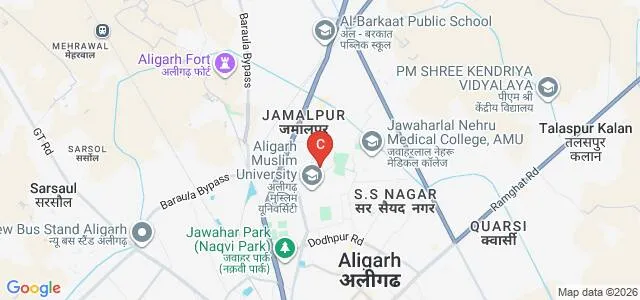 Ajmal Khan Tibbiya College, Aligarh Muslim University, Aligarh Map