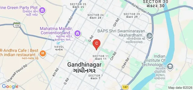 District Institute of Education and Training, Gandhinagar Map