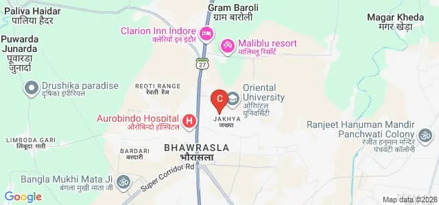Oriental School of Education, Indore Map
