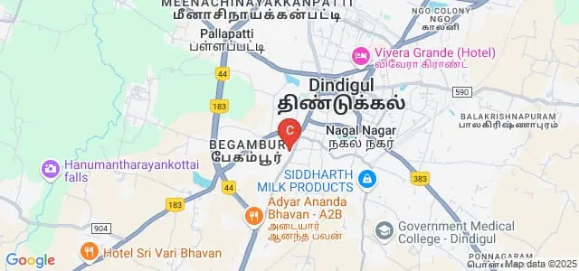 Bon Secours Arts and Science College for Women, Dindigul Map