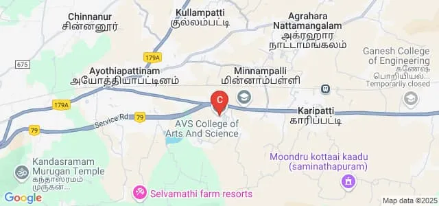 AVS College of Arts and Science, Salem Map
