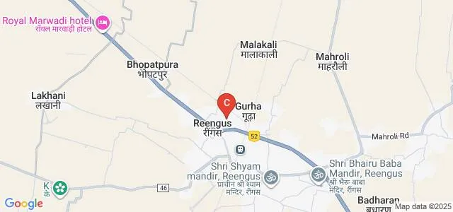 Bharti Pharmacy College, Reengus Map