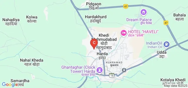 Lal Bahadur Shastri Vyavsayik Adhyayan Mahavidyalaya, Harda Map