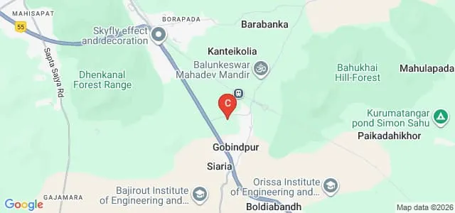 NYSASDRI School of Journalism and Social Work, Dhenkanal Map