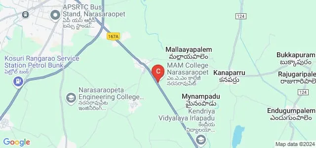 Medarametla Anjamma Mastan Rao Law College, Narasaraopet Map