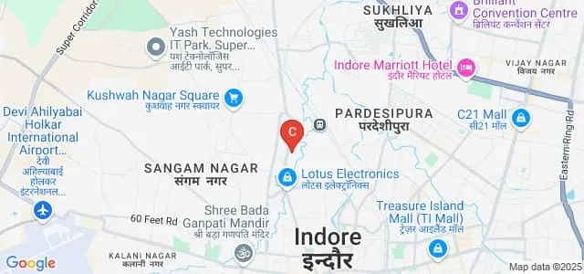 Indore Indira School of Career Studies, Indore Map