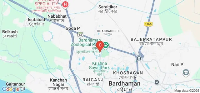 Department of Business Administration, University of Burdwan, Bardhaman Map