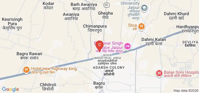Bagru Shikshak Prashikshan Mahavidyalaya, Jaipur Map