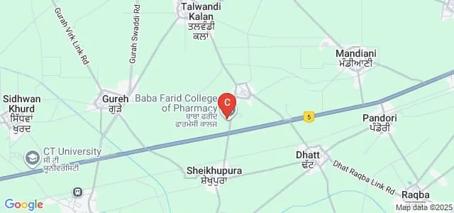 Baba Farid College of Pharmacy, Ludhiana Map