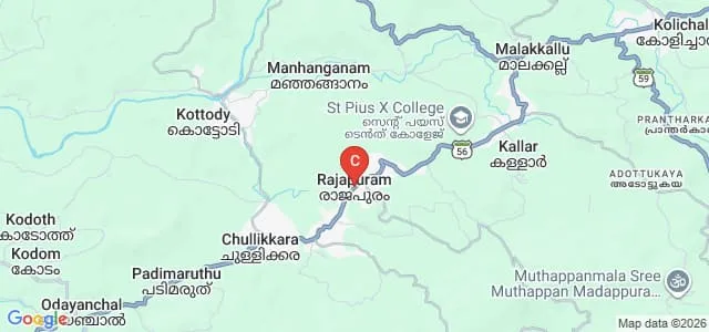 St Pius X College, Rajapuram Map