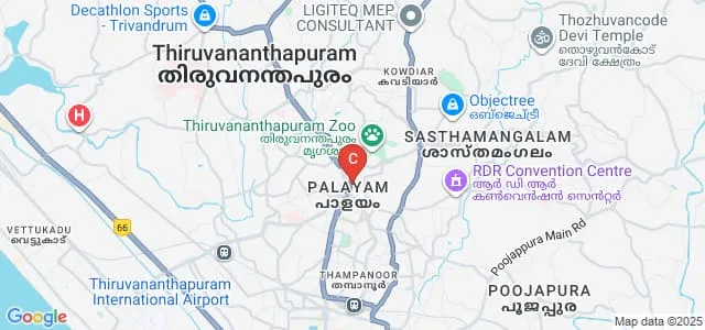 College of Fine Arts Kerala, Thiruvananthapuram Map