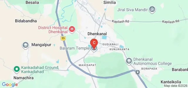Dhenkanal Mahila Mahavidyalaya, Dhenkanal Map