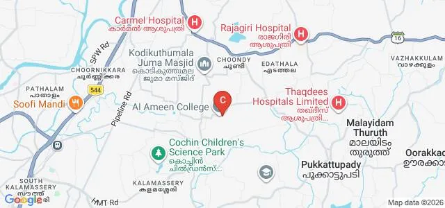 Al-Ameen College, Edathala Map