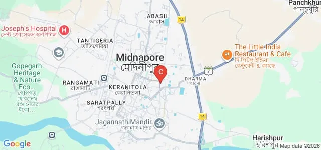 Midnapore College, Medinipur Map