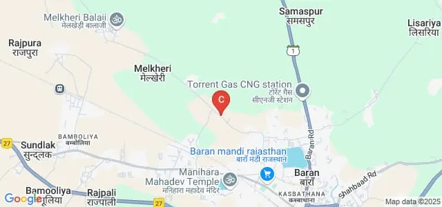 Eminent Girls College, Baran Map