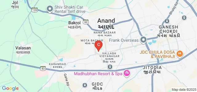 AR College of Pharmacy and GH Patel Institute of Pharmacy, Vallabh Vidyanagar Map