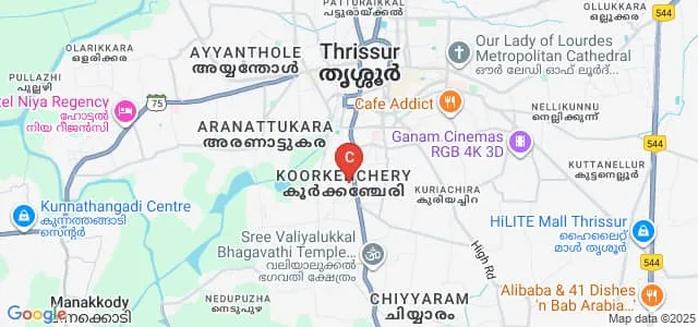 Elite College of Nursing, Thrissur Map