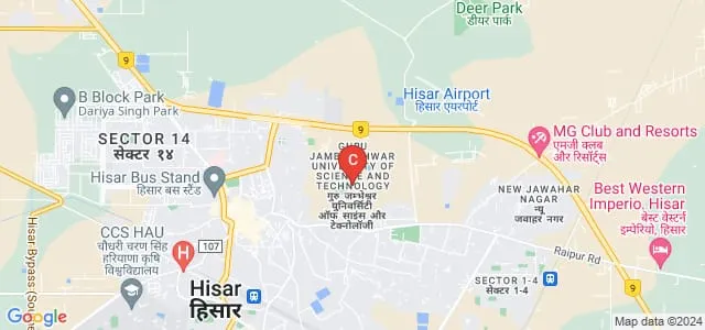 Directorate of Distance Education, Guru Jambheshwar University of Science and Technology, Hisar Map