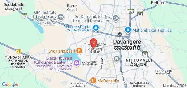 ARM First Grade College, Davangere Map