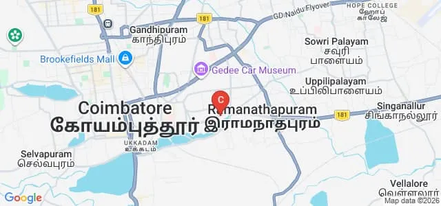The Eye Foundation, Coimbatore Map