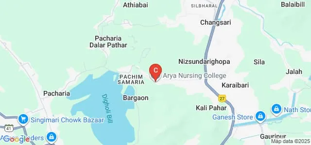 Arya Nursing College, Changsari Map