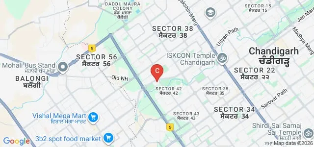 Dr Ambedkar Institue of Hotel Management Catering and Nutrition, Chandigarh Map