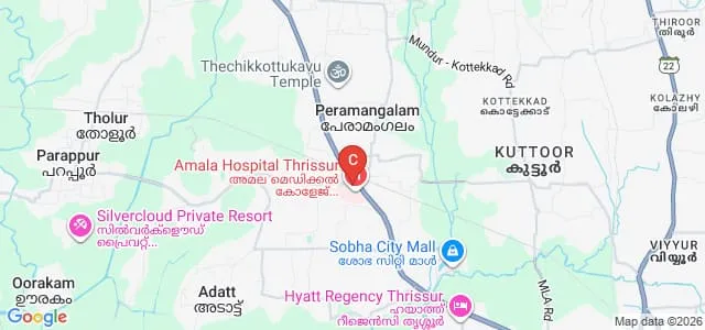 Amala College of Nursing, Thrissur Map