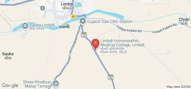 Limbdi Homoeopathic Medical College and Hospital, Limbdi Map
