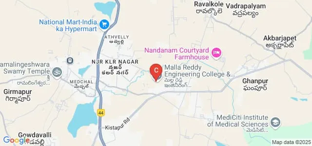 Malla Reddy Engineering College and Management Sciences, Medchal Map