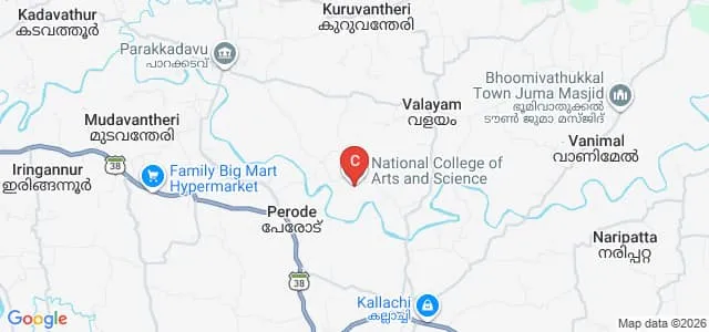 National College of Arts and Science, Nadapuram Map