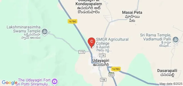 Mekapati Rajamohan Reddy Institute of Technology and Science, Nellore Map