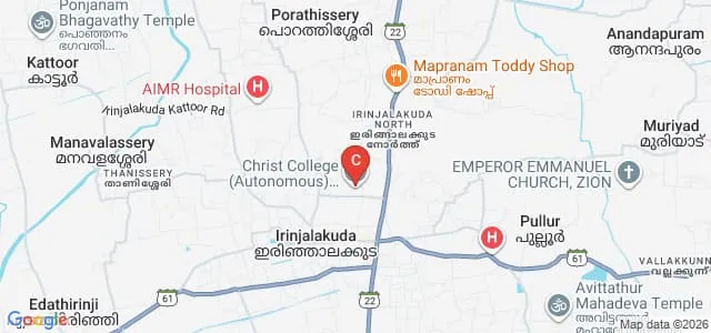 Christ College, Irinjalakuda Map