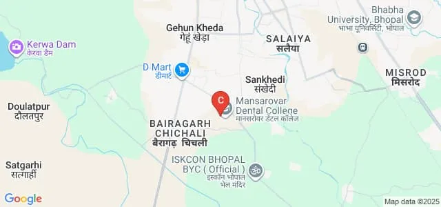 Mansarovar Dental College, Bhopal Map