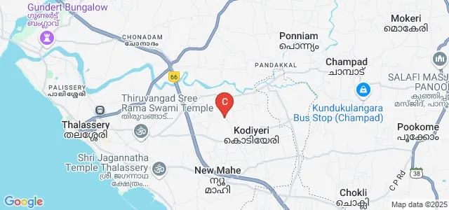 Institute of Nursing Sciences and Research, Malabar Cancer Centre, Thalassery Map