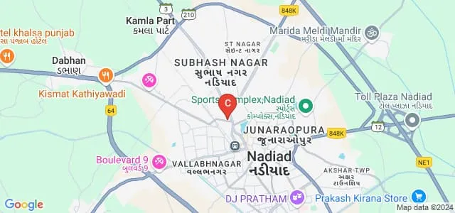 Vinayaka College of Law and Justice, Nadiad Map