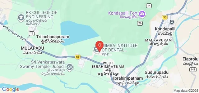Nimra College of Pharmacy, Krishna Map