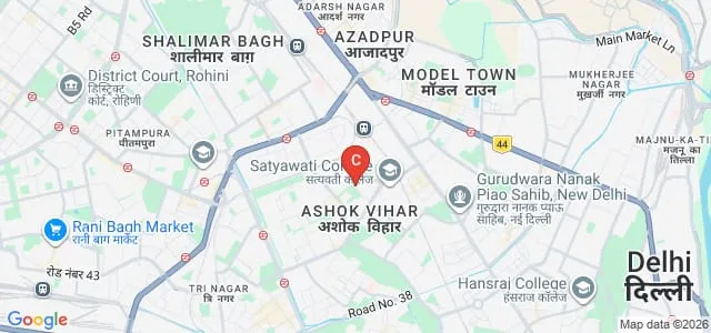 Satyawati College, Delhi Map