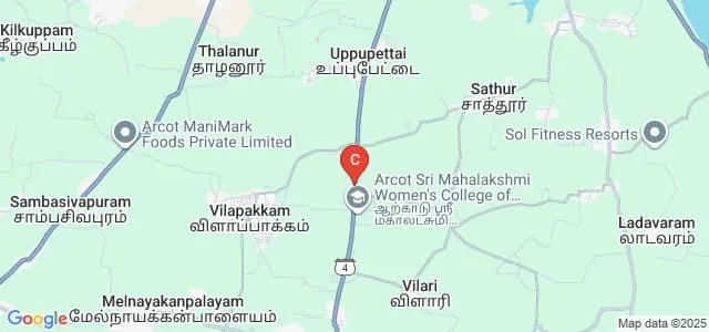 DLR Arts and Science College, Arcot Map