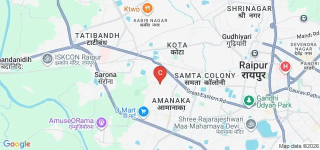 University Institute of Pharmacy, Pt Ravishankar Shukla University, Raipur Map