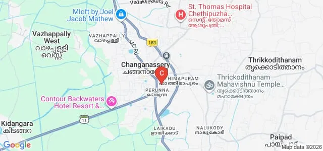 NSS Hindu College, Changanacherry Map