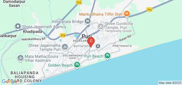Gopabandhu Ayurveda Mahavidyalaya, Puri Map