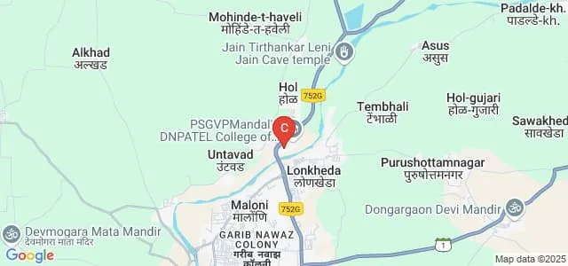 Poojya Sane Guruji Vidya Prasarak Mandal's DN Patel College of Engineering, Nandurbar Map